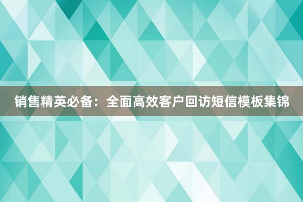 销售精英必备：全面高效客户回访短信模板集锦